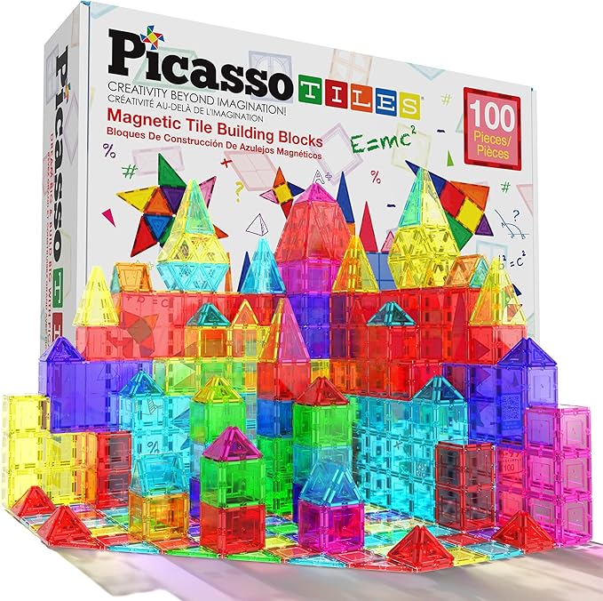 PicassoTiles Magnet Cube Prehistoric World Themed Mix and Match Building Block Construction Toy