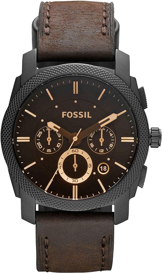 Fossil Machine Men's Watch with Leather Band